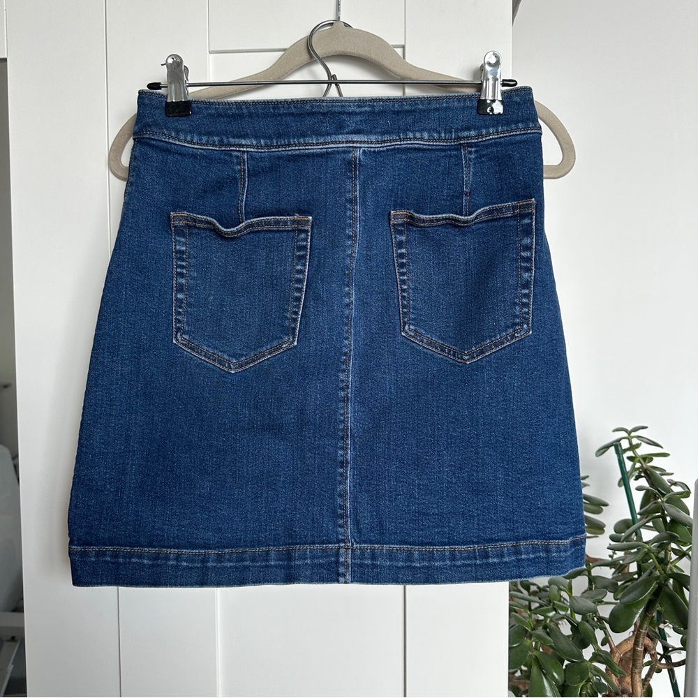 LOFT A-Line Denim Mini Skirt - Picture 3 of 4